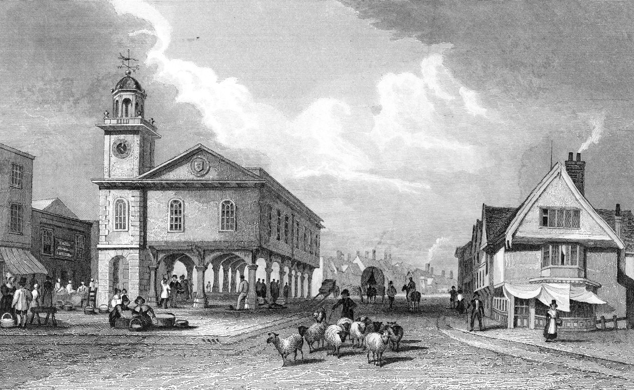Kilátás Favershamre, Kent, 1832 alkotó: Thomas Mann Baynes