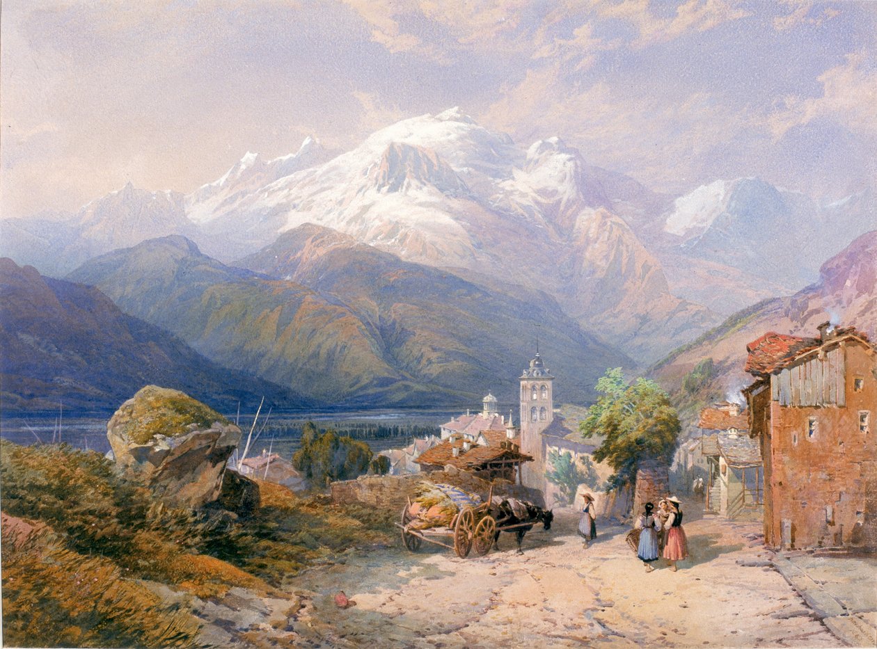 Bourg St Maurice, Savoy (testszín és akvarell papíron) alkotó: Thomas Miles II Richardson