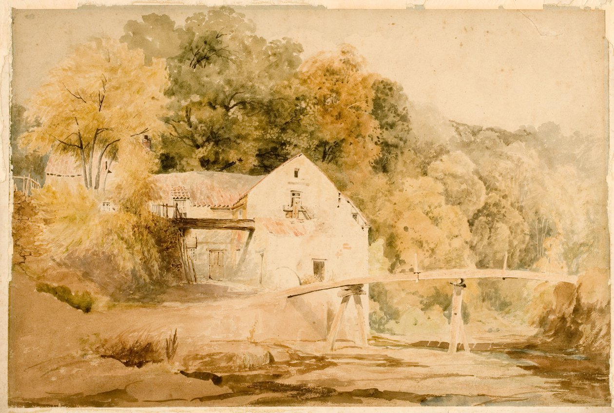 A régi tűzköves malom az Ouseburnben (testszín) alkotó: Thomas Miles II Richardson