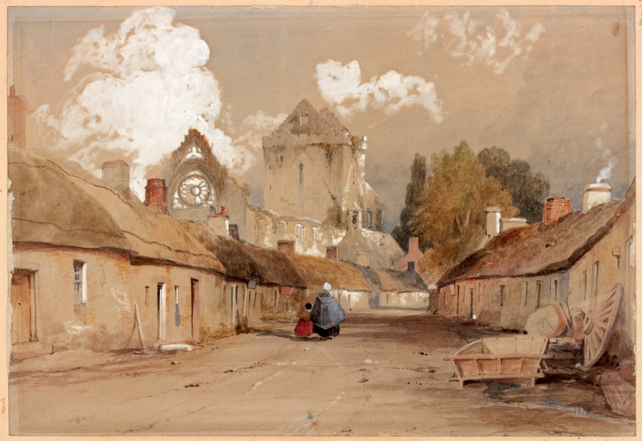 Sweetheart Abbey, Kirkcudbright (ceruza és akvarell papíron) alkotó: Thomas Miles Richardson