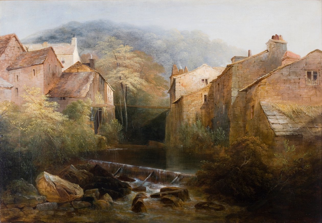 The Old Mill, Ambleside, Cumbria, 1822 körül alkotó: Thomas Miles Richardson