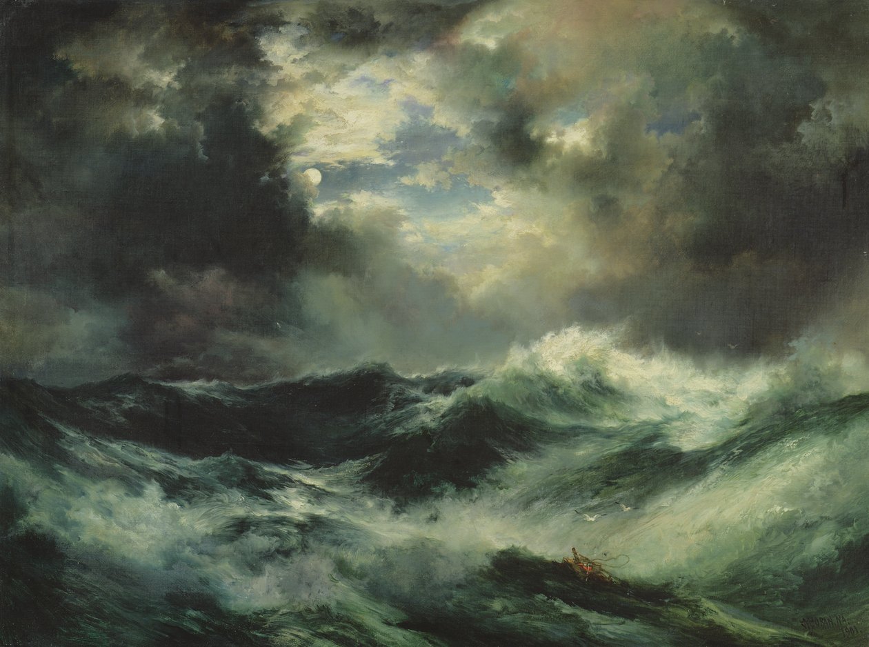Holdfényes hajótörés a tengeren, 1901 alkotó: Thomas Moran