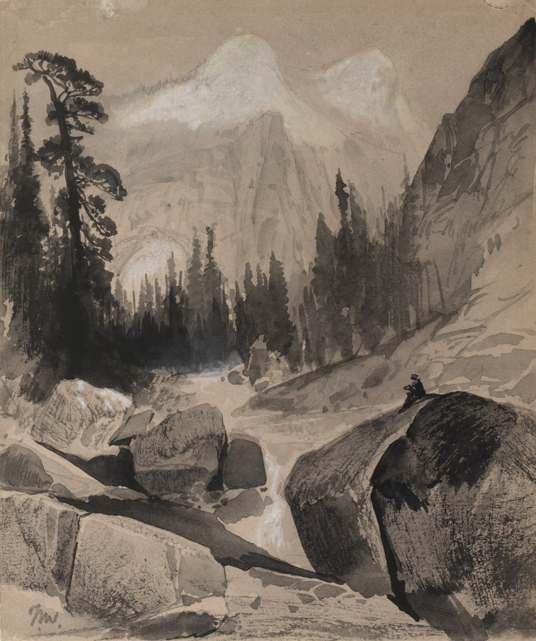 Észak -kupola, Yosemite, Kalifornia alkotó: Thomas Moran