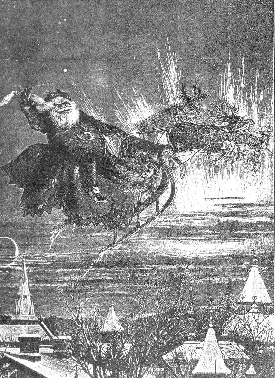 Szent Miklós látogatása, 1860-as évek alkotó: Thomas Nast