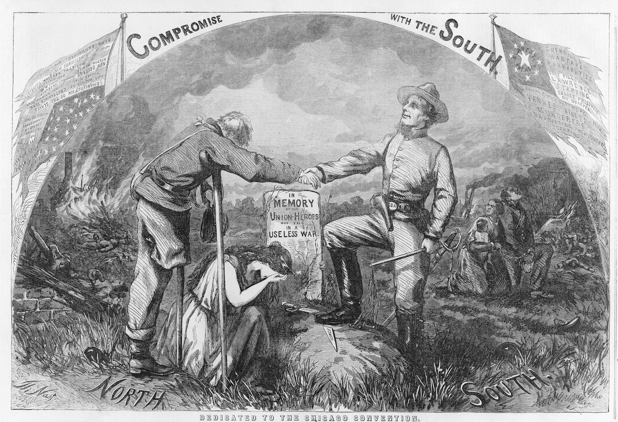 Kompromisszum a Déllel – a Chicagói Egyezménynek szentelve, 1864 (fametszet) alkotó: Thomas Nast