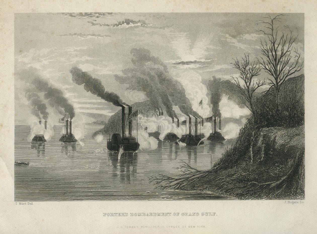 Porter bombázása a Grand Gulf-nál, 1863 körül alkotó: Thomas Nast