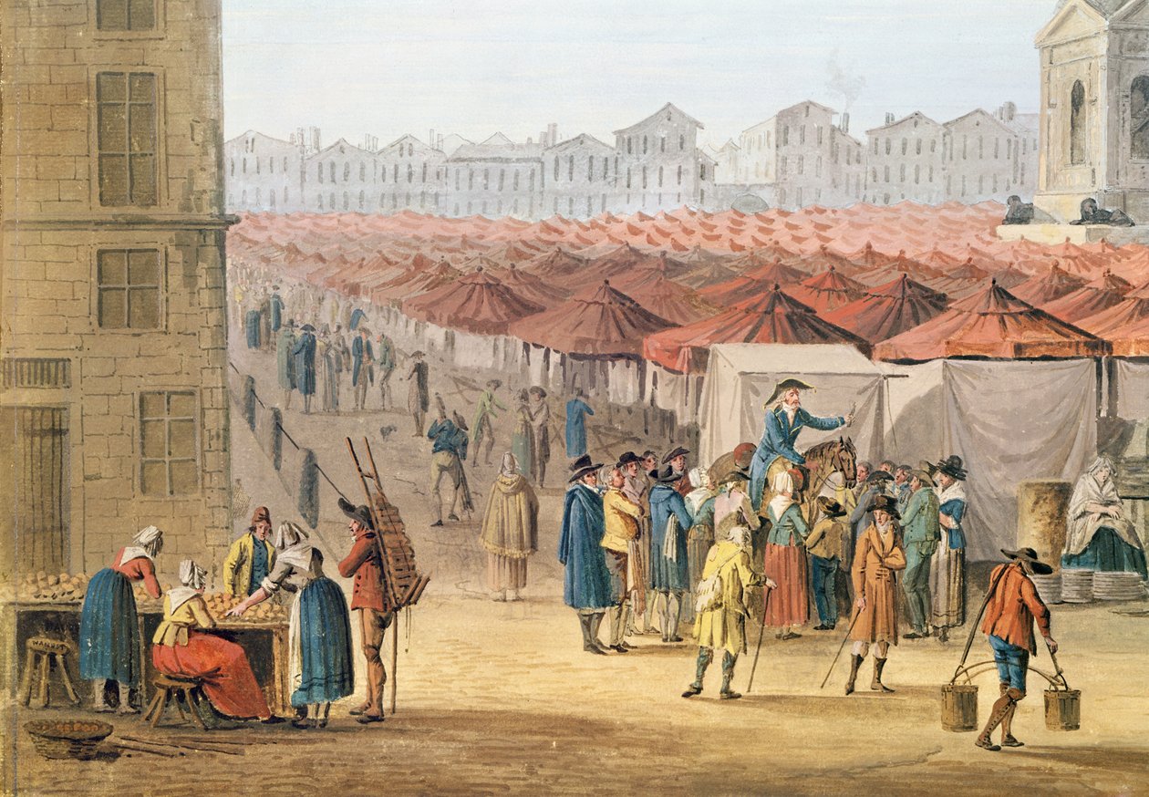 A Marche des Innocents, részlet a bal oldalról, 1794-1810 körül (wc és gouache papíron) alkotó: Thomas Naudet