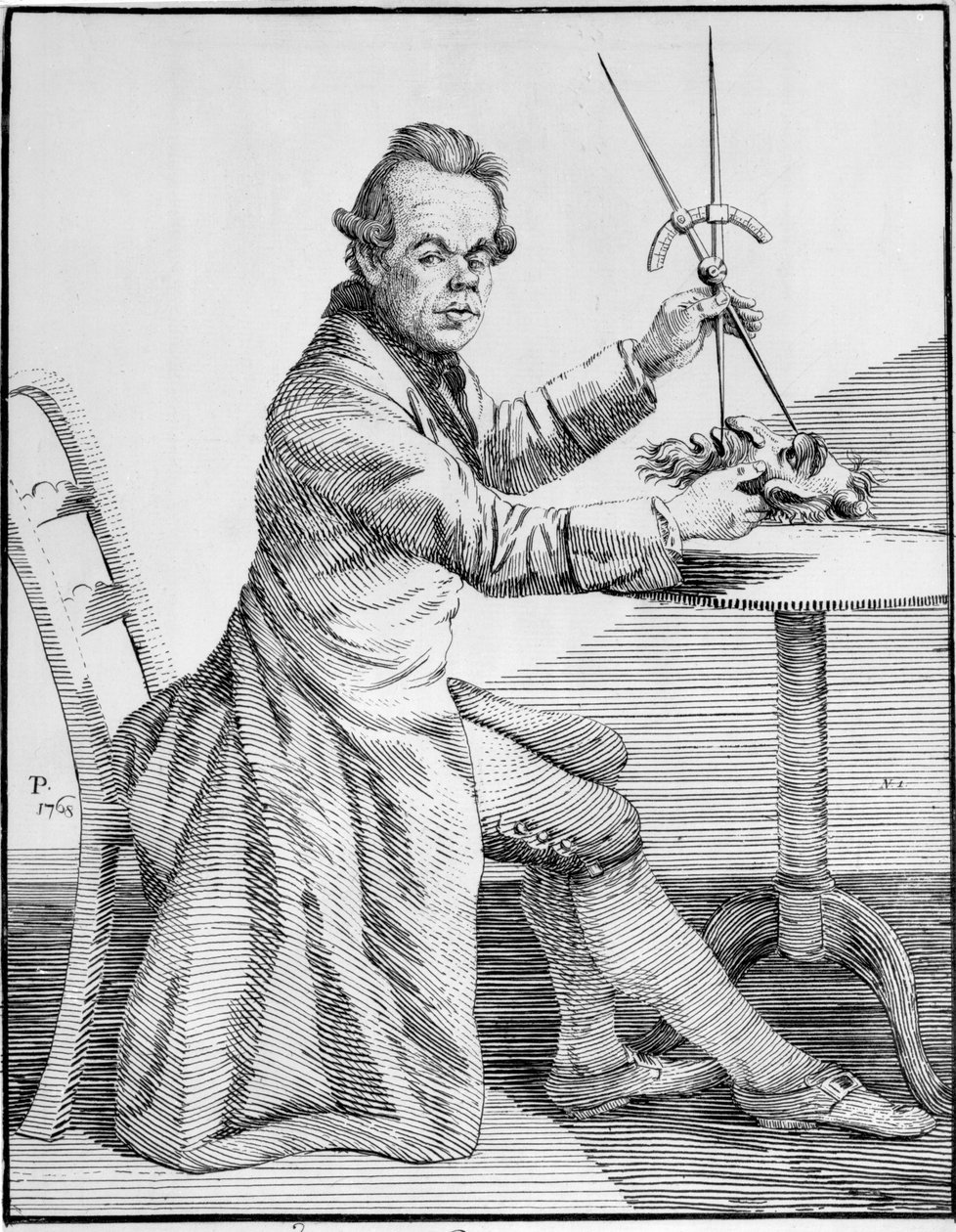 Önarckép tolómérőt tartó álarc fölött, 1768-70 körül alkotó: Thomas Patch