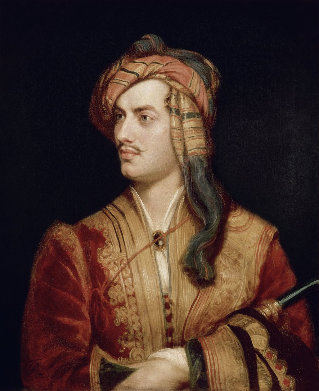 George Gordon (1788-1824) 6. Rochdale báró, Byron albán ruhában készült portréja, 1813 alkotó: Thomas Phillips