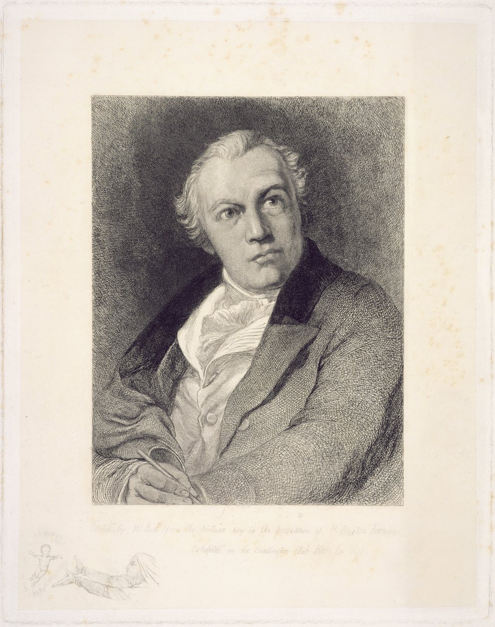 William Blake portréja, William Bell Scott (1811-90) metszet (vonalmetszet) alkotó: Thomas Phillips