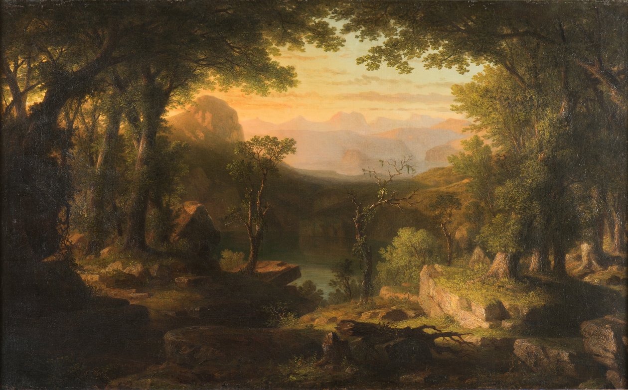 Alkonyat a vadonban, 1840-70 alkotó: Thomas Pritchard Rossiter