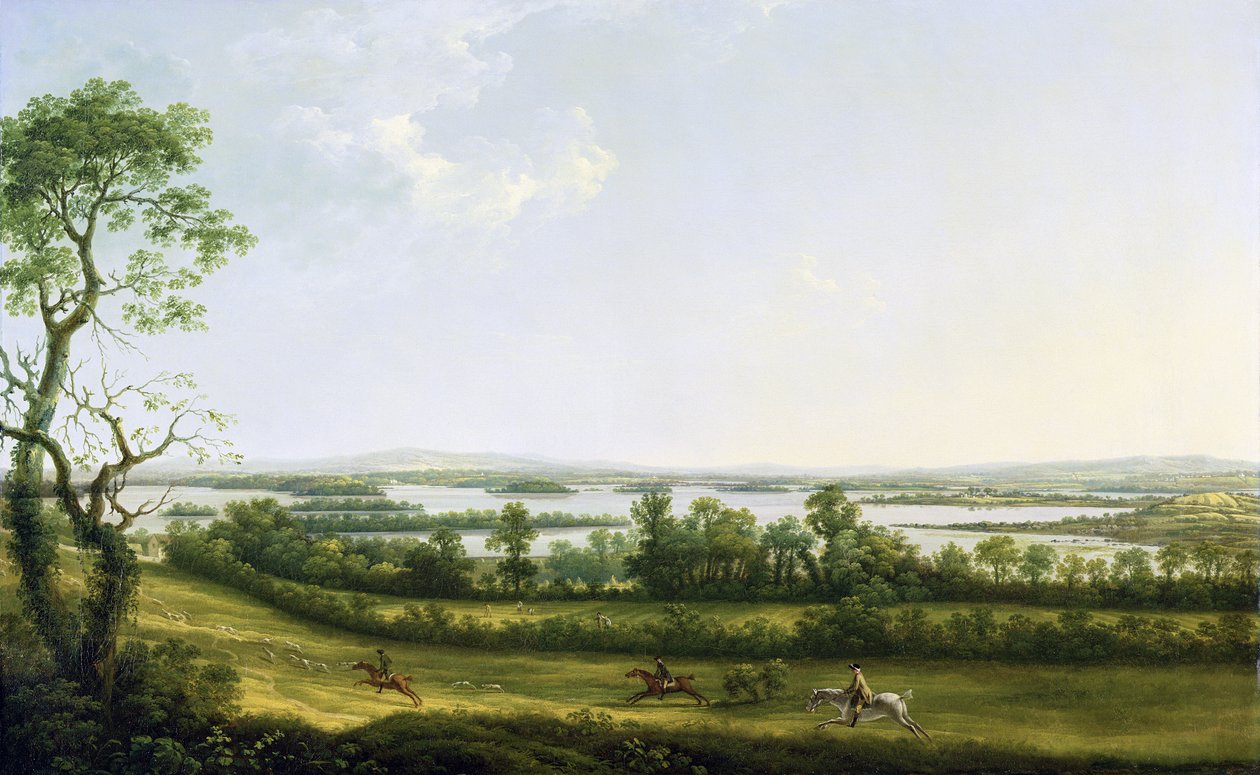 Lough Erne Knock Ninney felől, a távolban Bellisle, Fermanagh megye, Írország, 1771 alkotó: Thomas Roberts