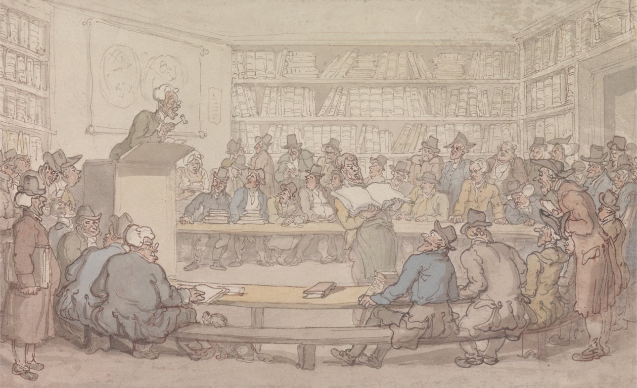 Könyvárverés alkotó: Thomas Rowlandson