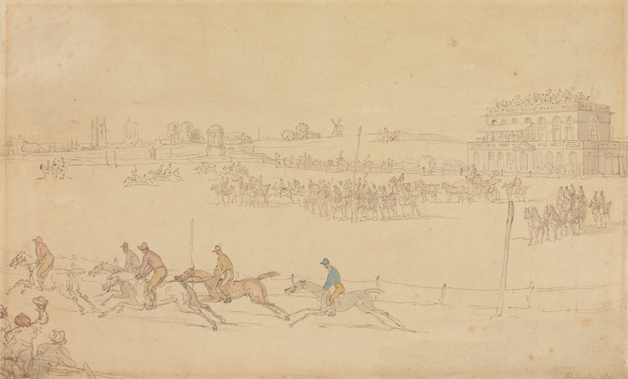 Verseny a Knavesmire -en Yorkban alkotó: Thomas Rowlandson