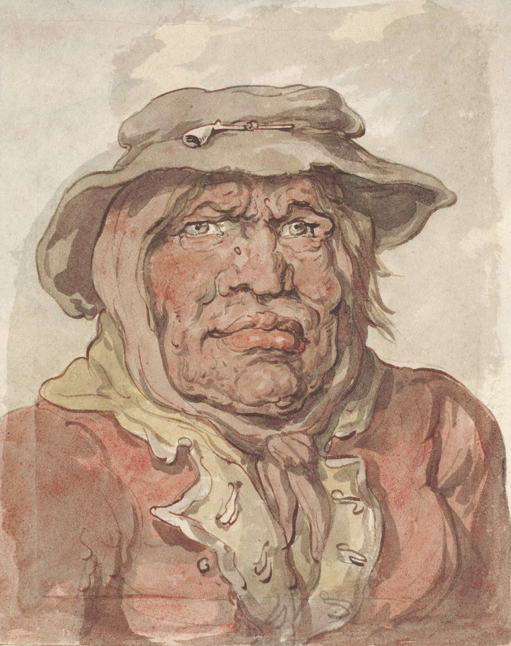Egy katona özvegye, 1815-20 (akvarell, tollal és tussal, szangvinikus mosás és grafit fölött, vattás papírra) alkotó: Thomas Rowlandson