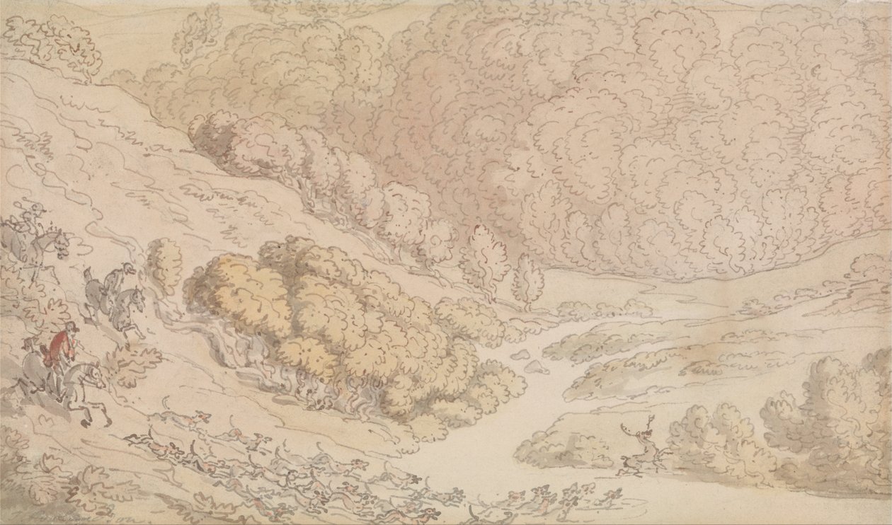 Szarvasvadászat a nyugati országban alkotó: Thomas Rowlandson