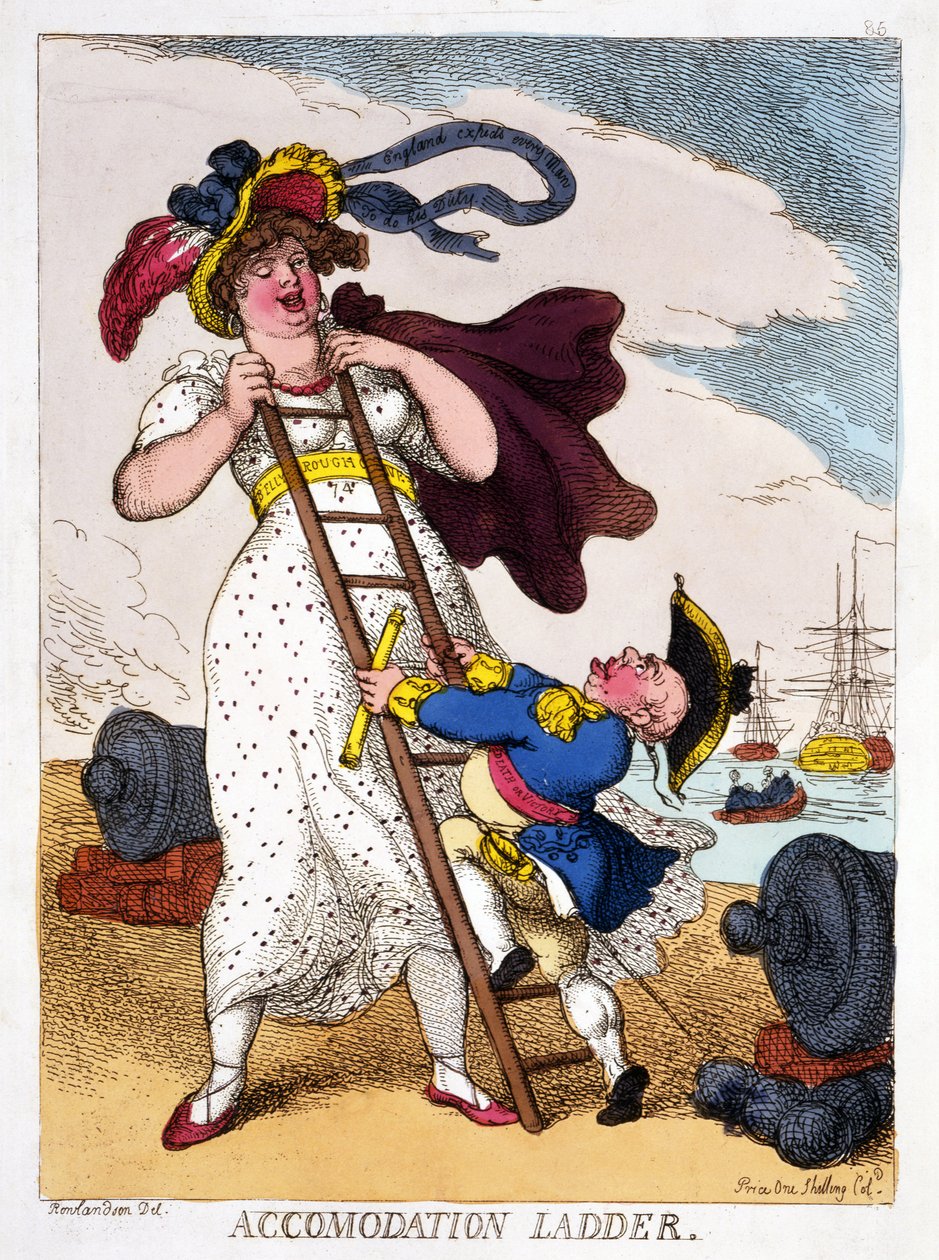 Szállás létra, 1811 (kézzel színezett metszet) alkotó: Thomas Rowlandson