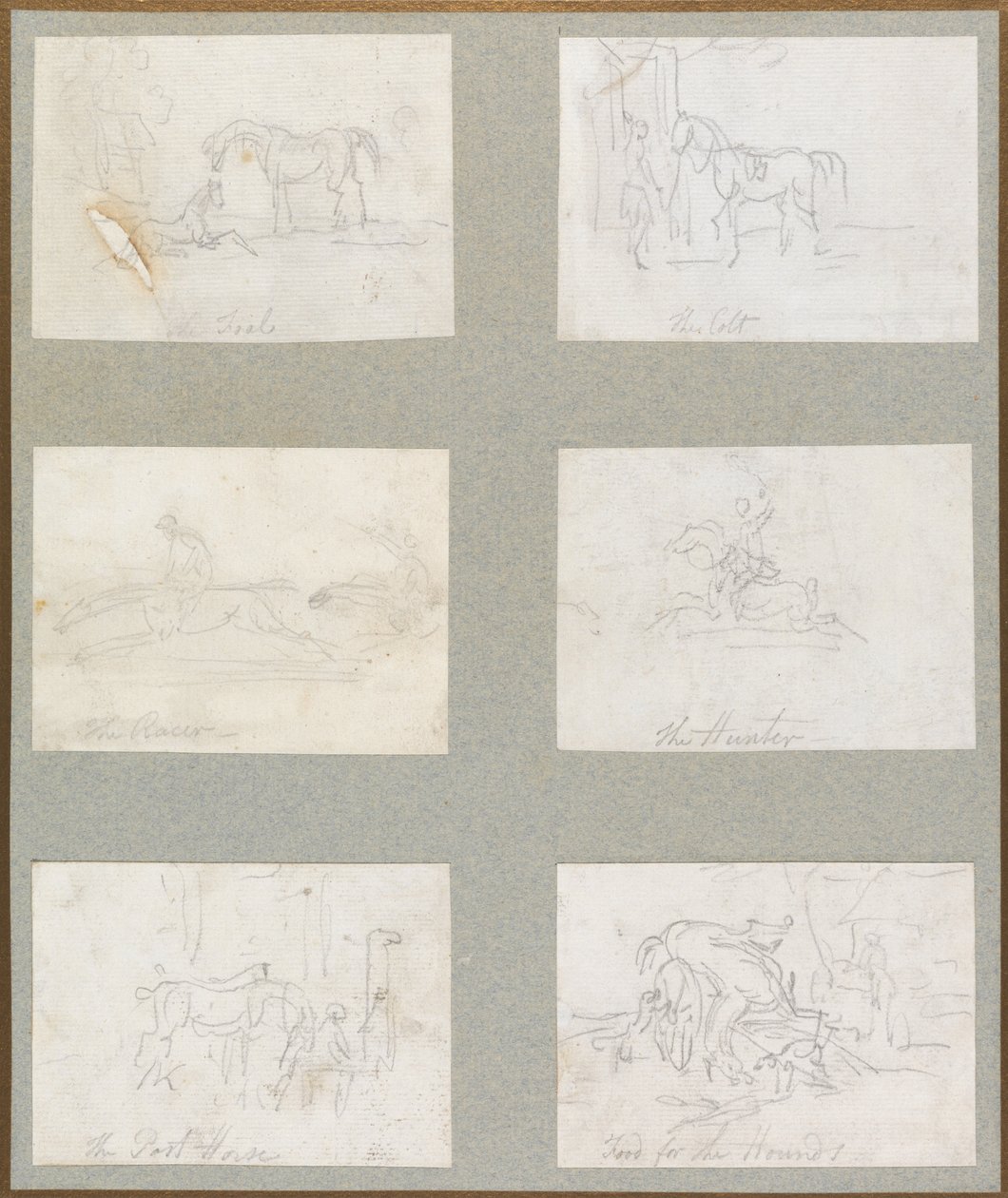 A ló kora- a csikó, a csikó, a versenyző, a vadász, a ló utáni, a vadászkutyák tápláléka alkotó: Thomas Rowlandson