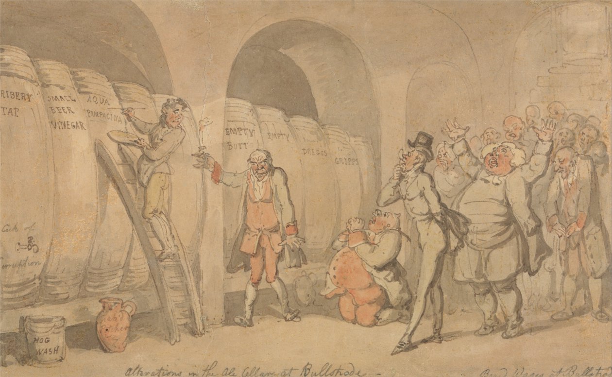 Változások a Bulstrode -i Ale pincében alkotó: Thomas Rowlandson