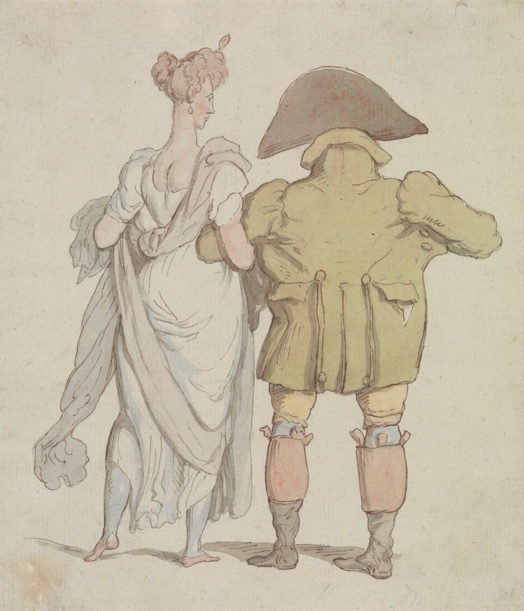 Egy idős Buck sétál egy hölggyel alkotó: Thomas Rowlandson