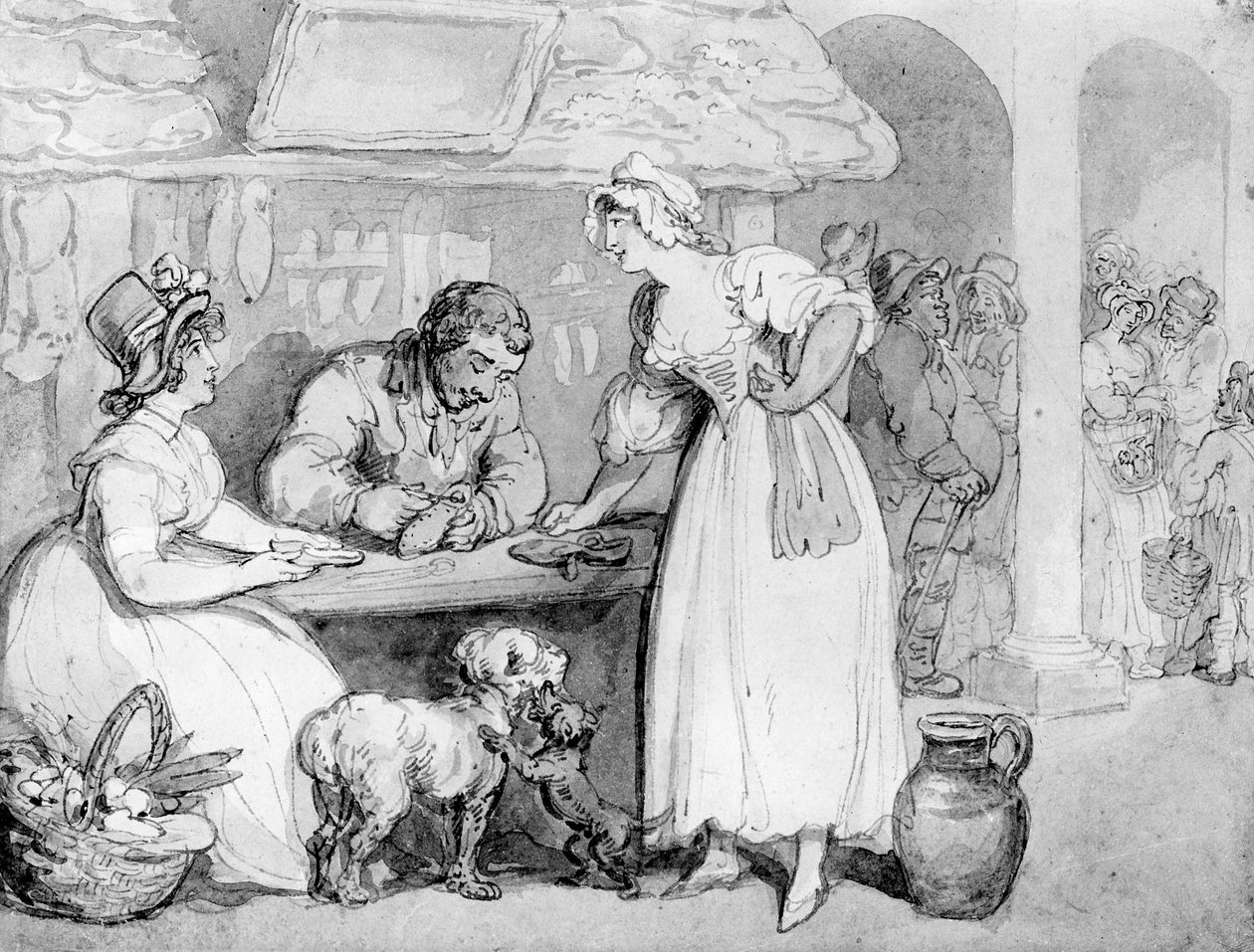 A Cobblersnél (wc és ceruza papíron) alkotó: Thomas Rowlandson