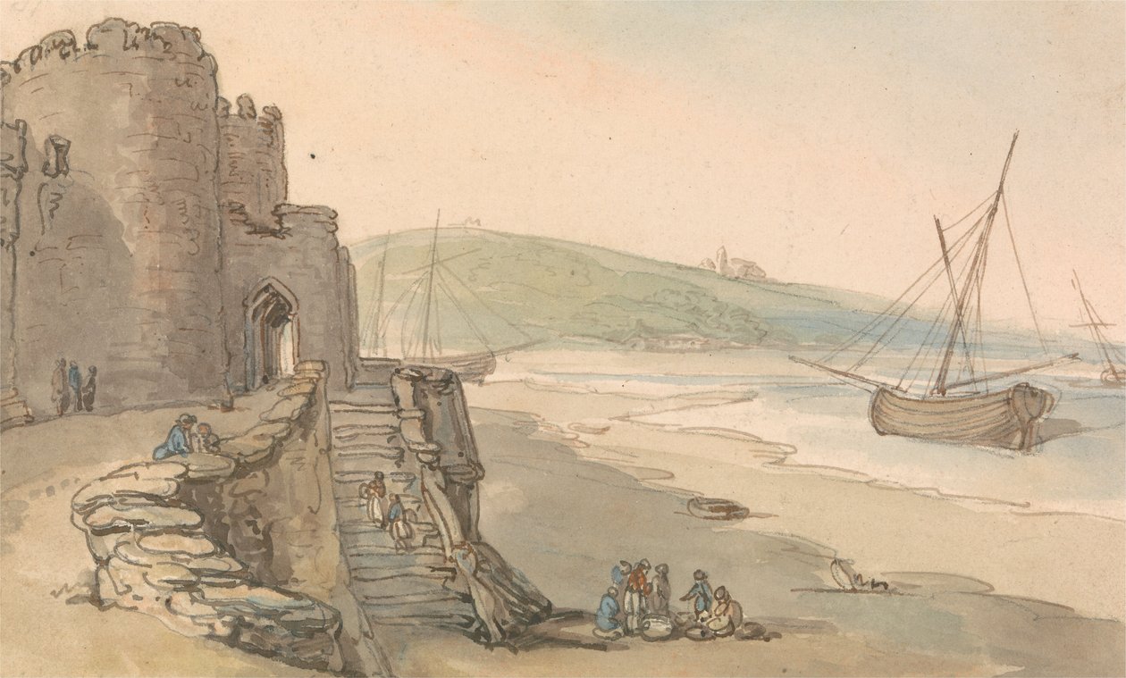 Caernarvon kastély, bejárat egy toronyba alkotó: Thomas Rowlandson