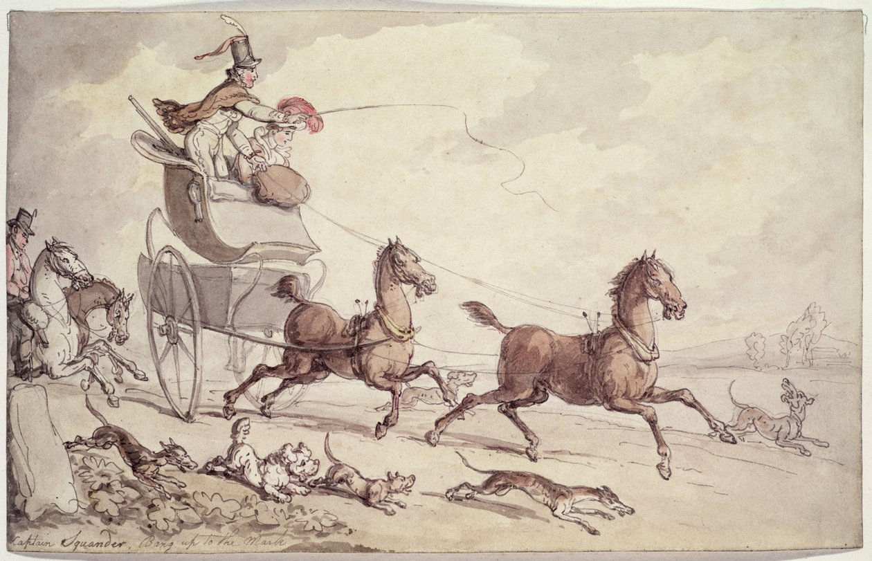 Captain Squander, Bang up to the Mark (toll, wc és ceruza, papír) alkotó: Thomas Rowlandson
