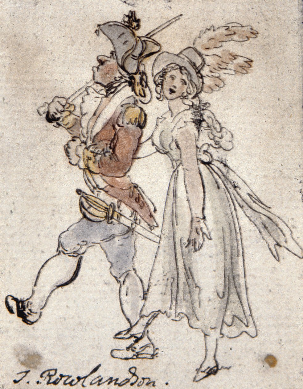 Karikatúra (kézi színes metszet) alkotó: Thomas Rowlandson