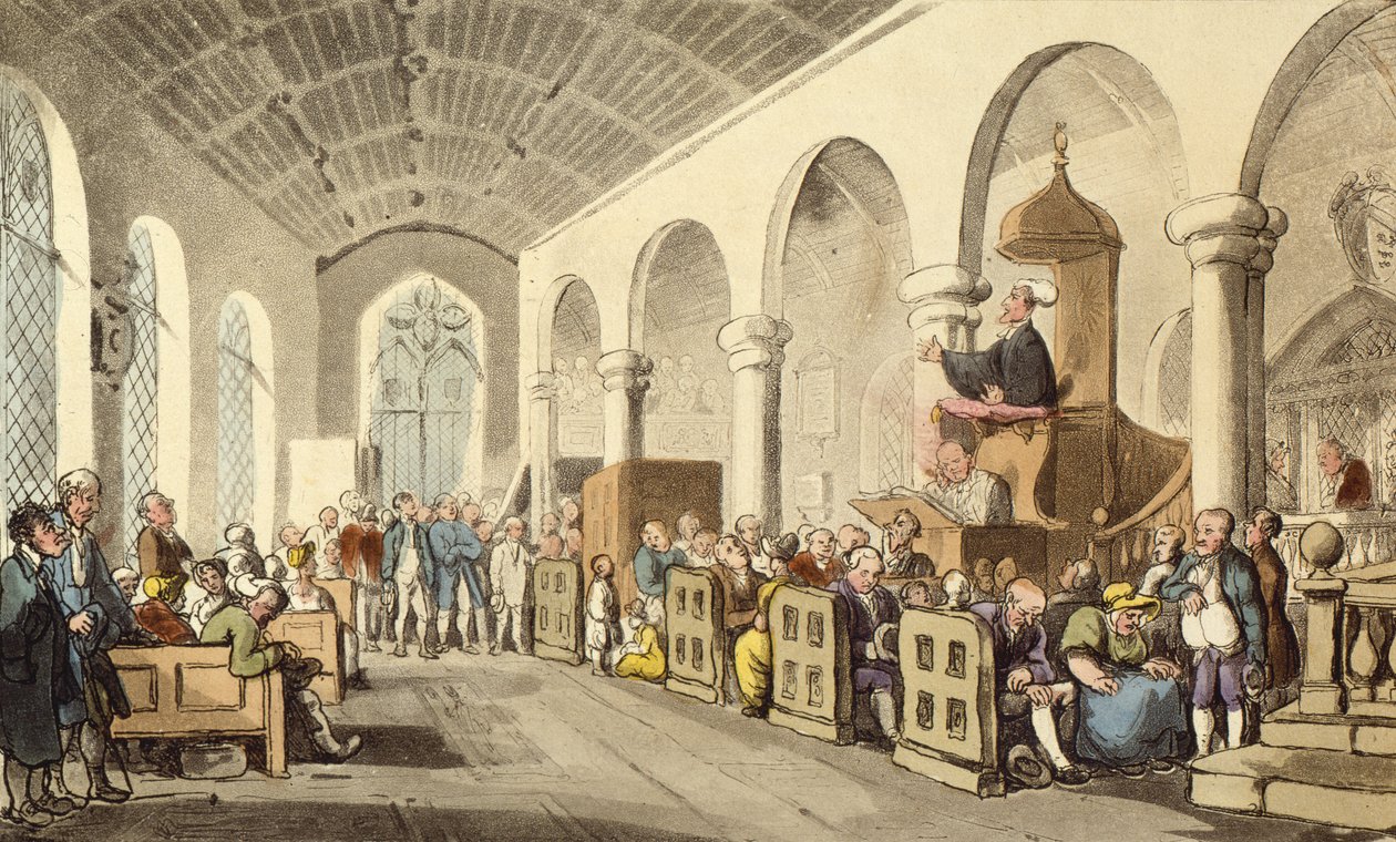 Dr. Szintaxis prédikáció alkotó: Thomas Rowlandson