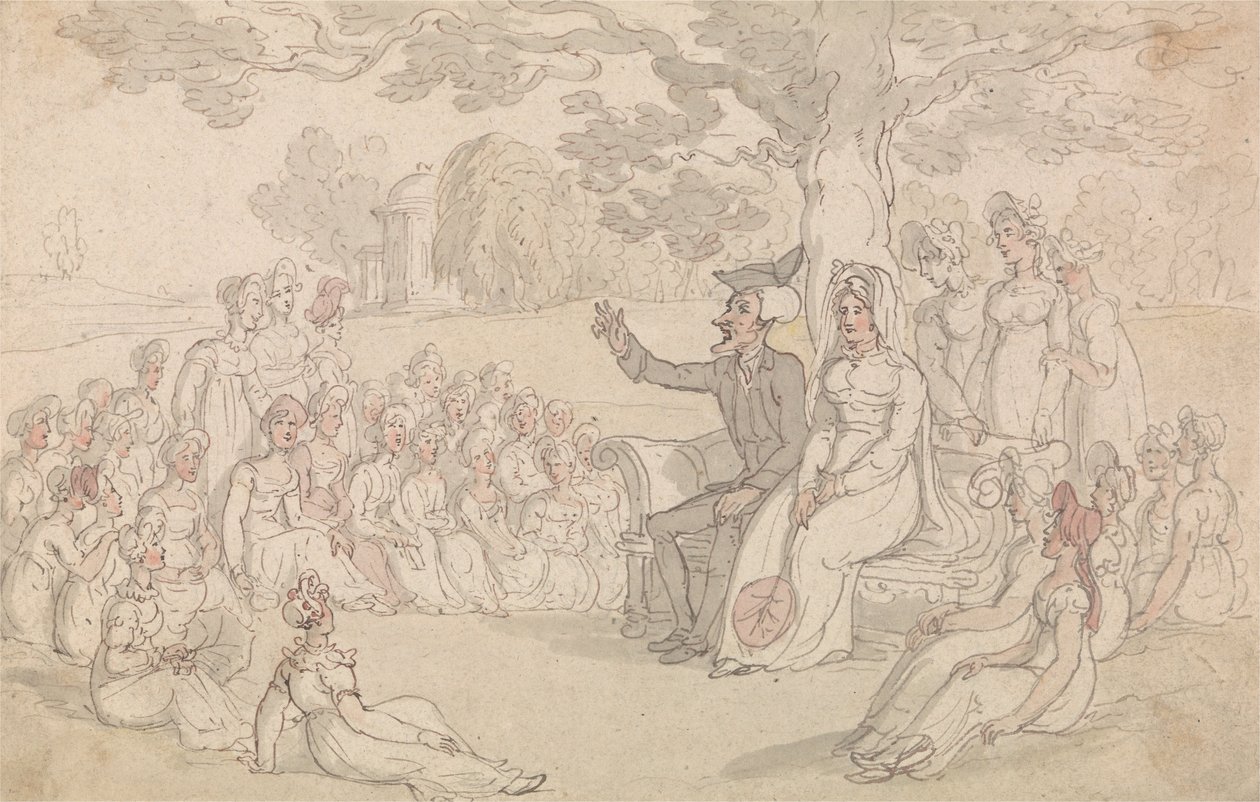Dr. Syntax meglátogat egy Fiatal Hölgyek Kollégiumát alkotó: Thomas Rowlandson