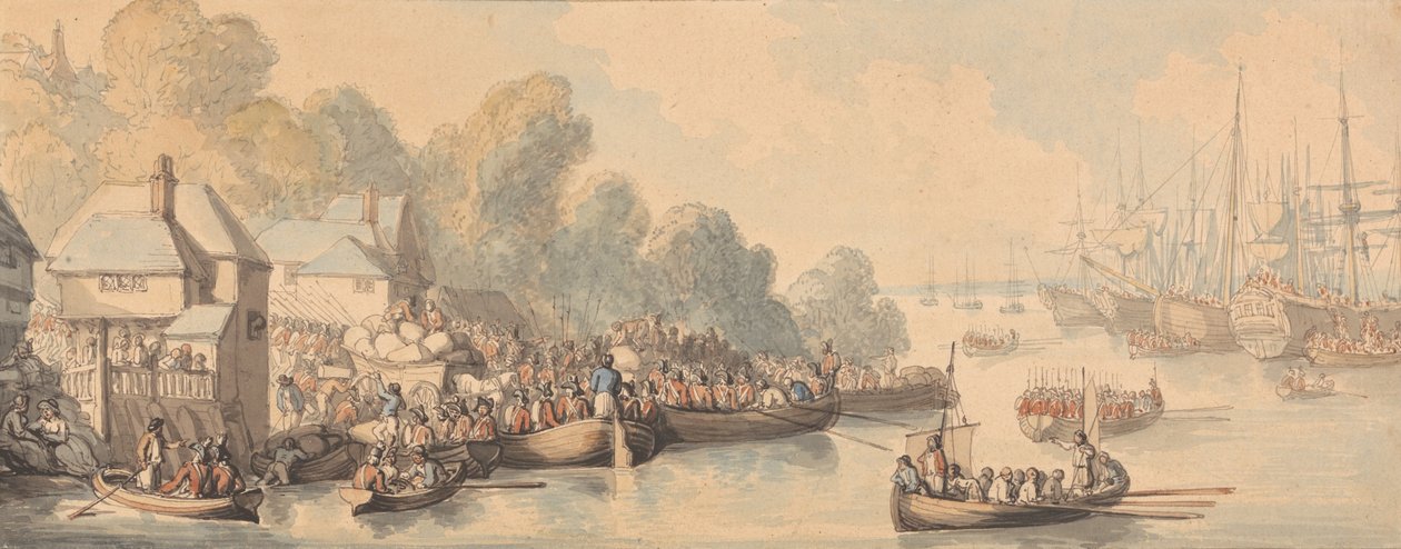 Felszállás Southamptonban, 1794. június 20 -án alkotó: Thomas Rowlandson