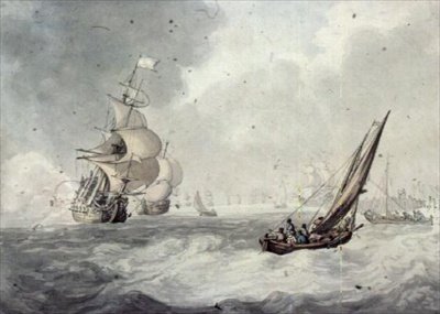 Tisztelgés Portsmouth előtt (wc) alkotó: Thomas Rowlandson