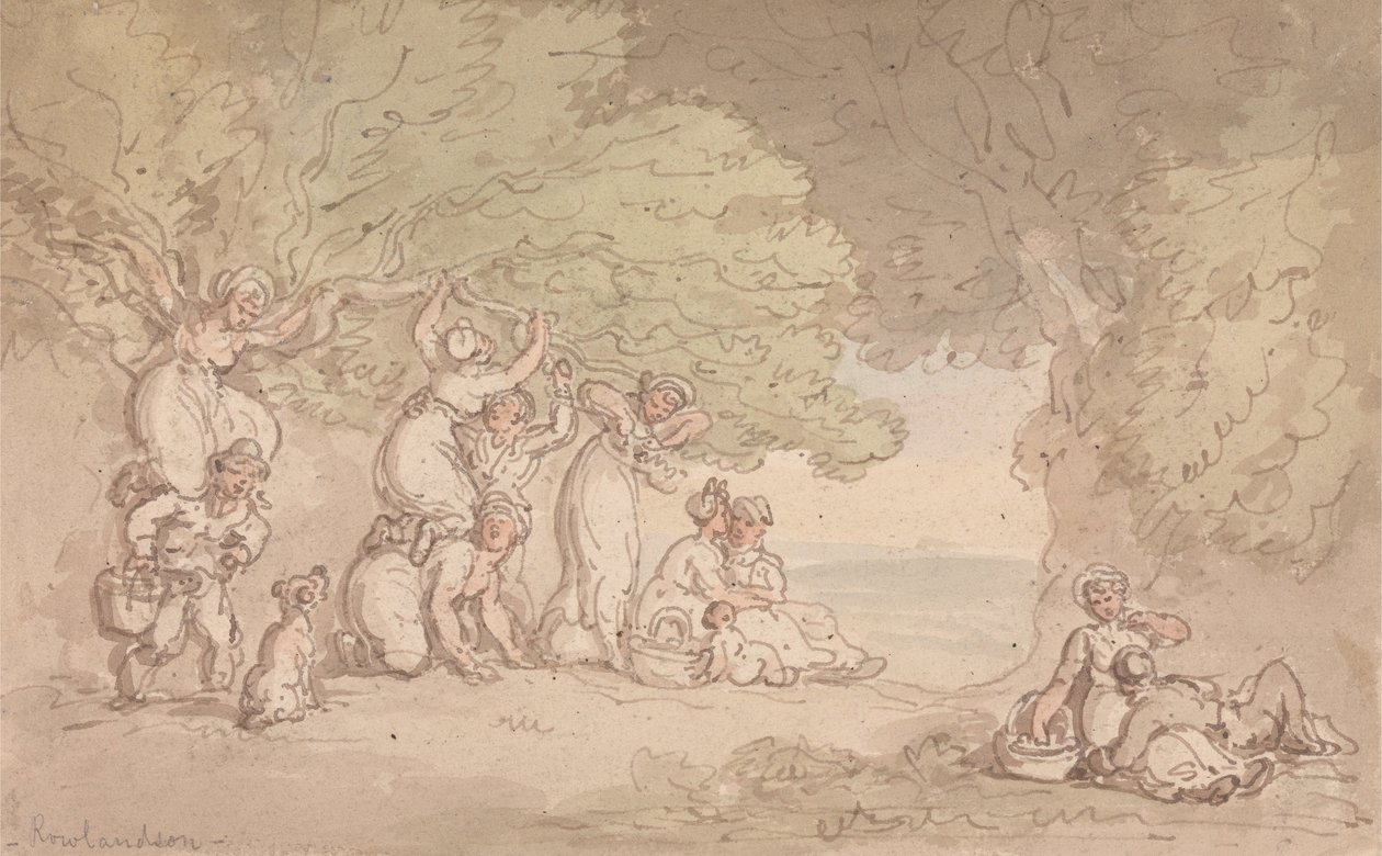 Gyümölcs- és diószedés alkotó: Thomas Rowlandson