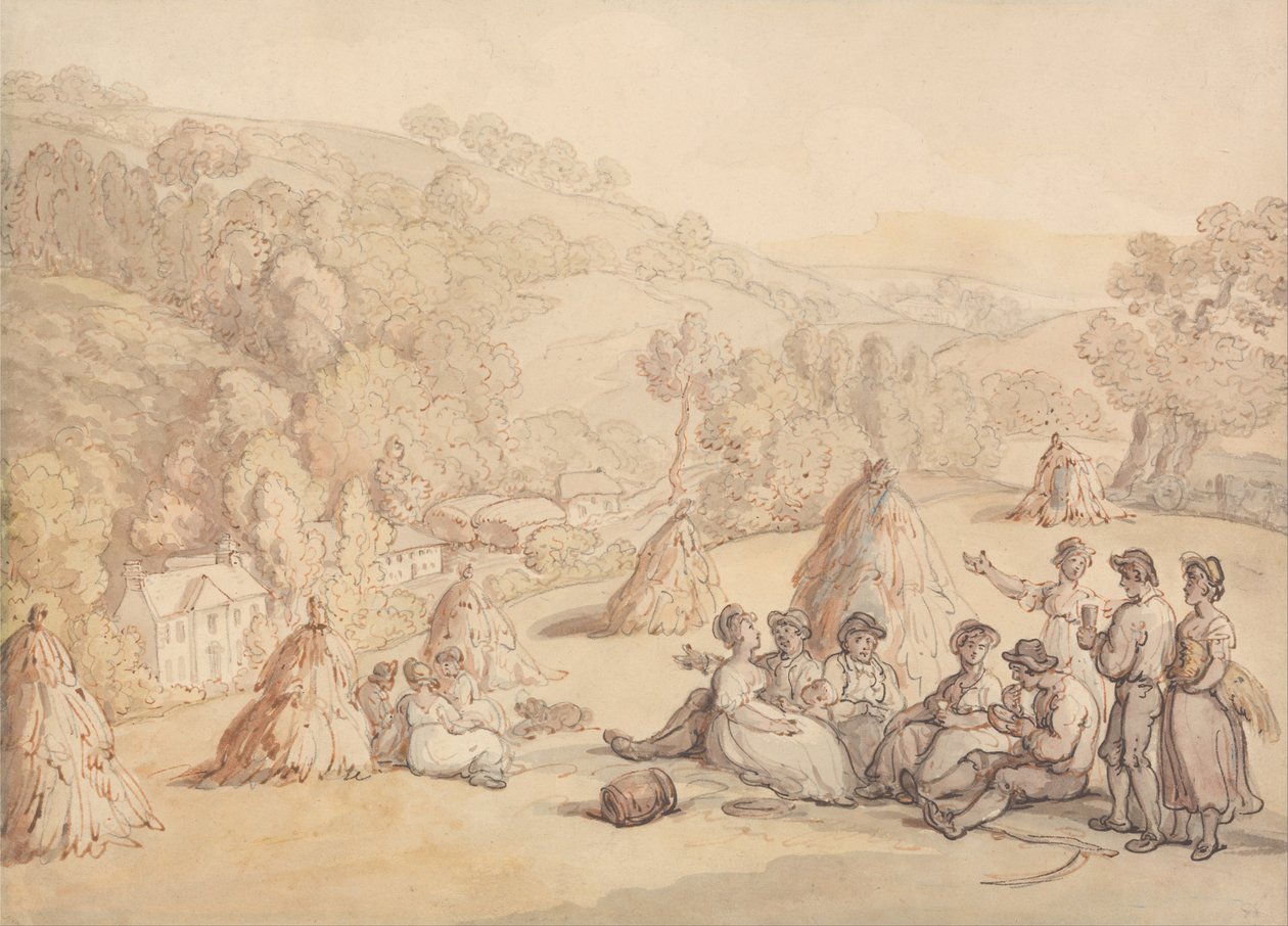 Kukoricaföldön pihenő szüretelők alkotó: Thomas Rowlandson
