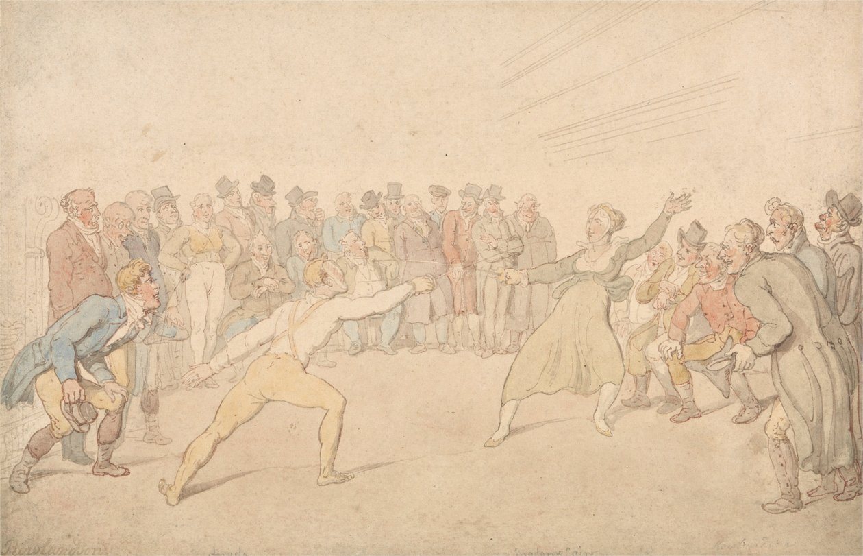 Henry Angelo és Madame Cain Vívás alkotó: Thomas Rowlandson
