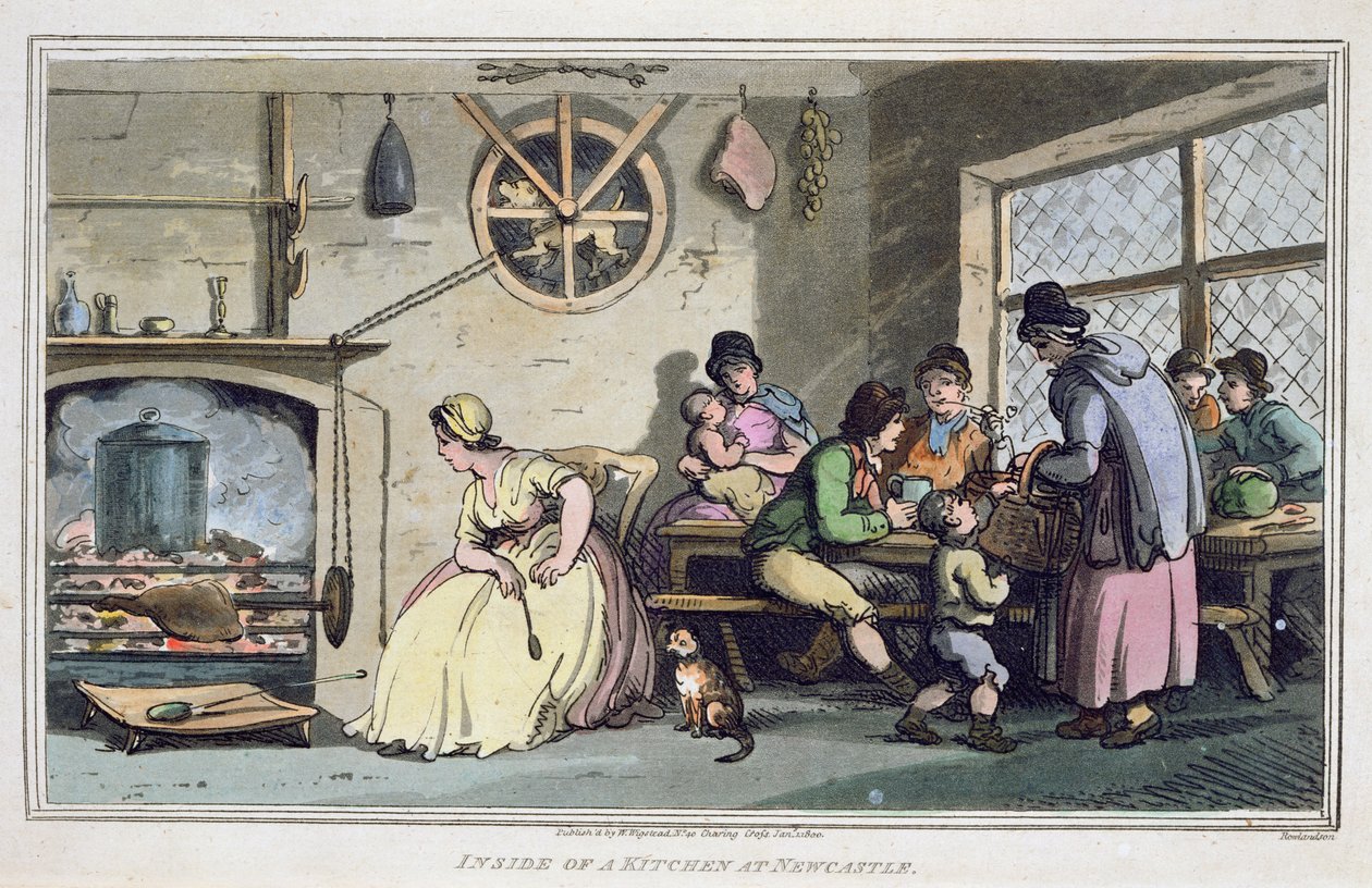 Inside of a Kitchen at Newcastle, 1800-ban jelent meg alkotó: Thomas Rowlandson