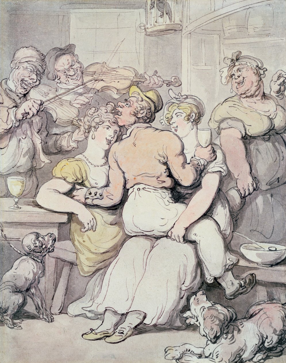 Jack Tar csodálja a szebb szexet (toll és tinta, wc) alkotó: Thomas Rowlandson