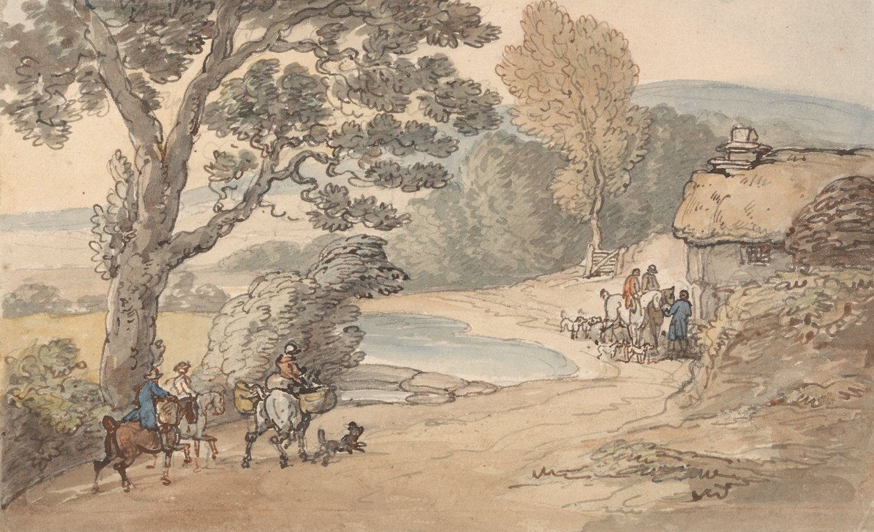 Táj vadászpartival alkotó: Thomas Rowlandson