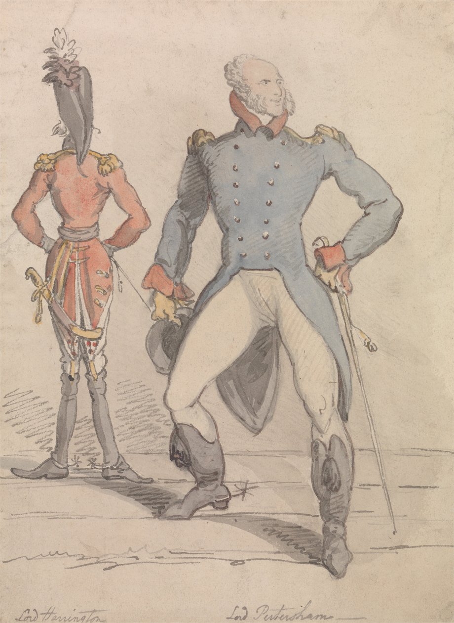 Lord Harrington és Lord Petersham alkotó: Thomas Rowlandson