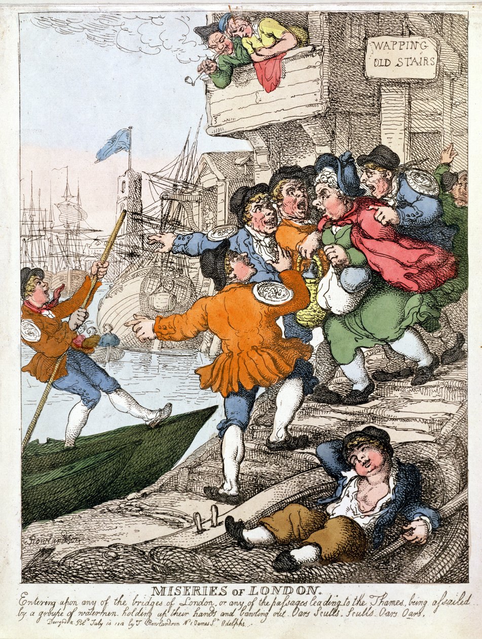 London nyomorúsága – a Temze Wappingnél alkotó: Thomas Rowlandson