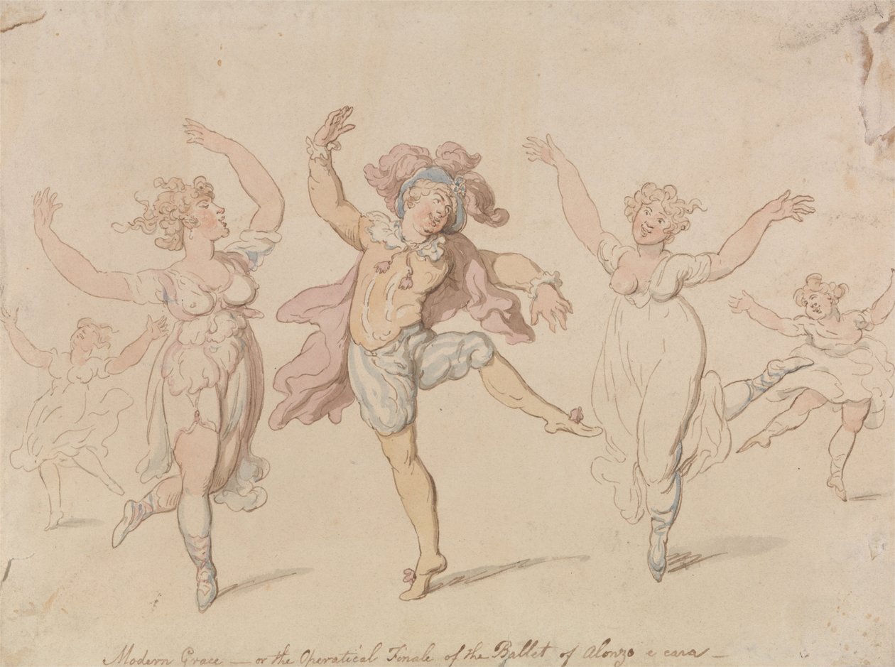 Modern Grace ... Alonzo és Cara balettja alkotó: Thomas Rowlandson