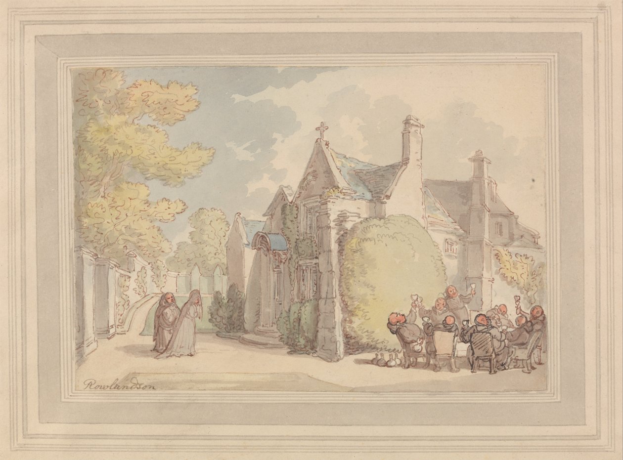 Monks Carousing kívül a kolostor alkotó: Thomas Rowlandson