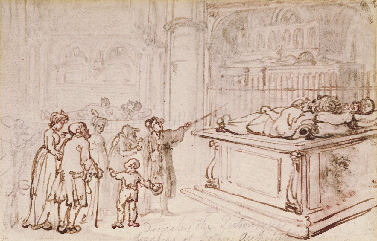 Emlékművek a Westminster apátságban (szepia tinta és ceruza) alkotó: Thomas Rowlandson