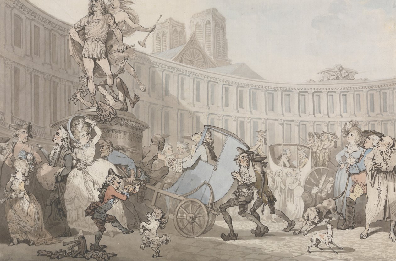 Place des Victoires, Párizs alkotó: Thomas Rowlandson
