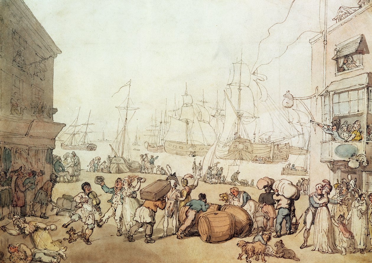 Portsmouth Point, 1811 (lásd még: 3421) alkotó: Thomas Rowlandson