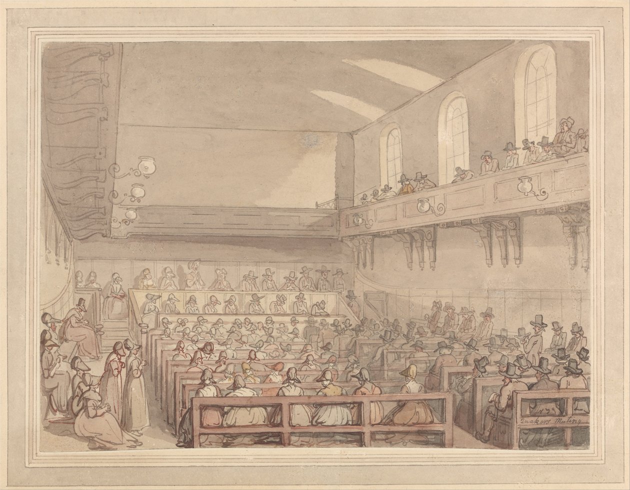 Kvékerek találkozója alkotó: Thomas Rowlandson