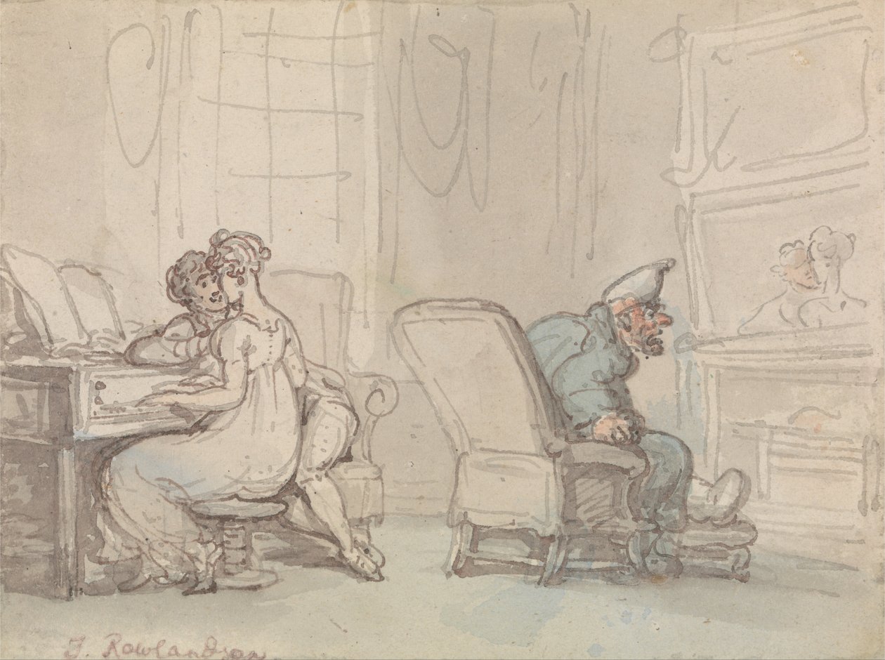 Gondolatok, vagy a Zenei lecke alkotó: Thomas Rowlandson