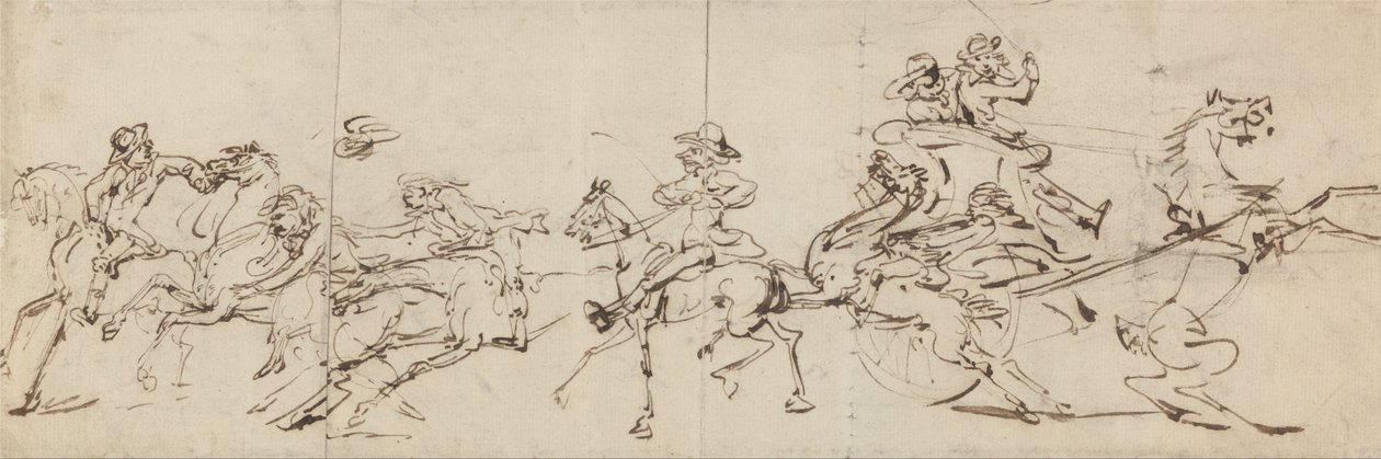 Lovaglás és vezetési balesetek alkotó: Thomas Rowlandson