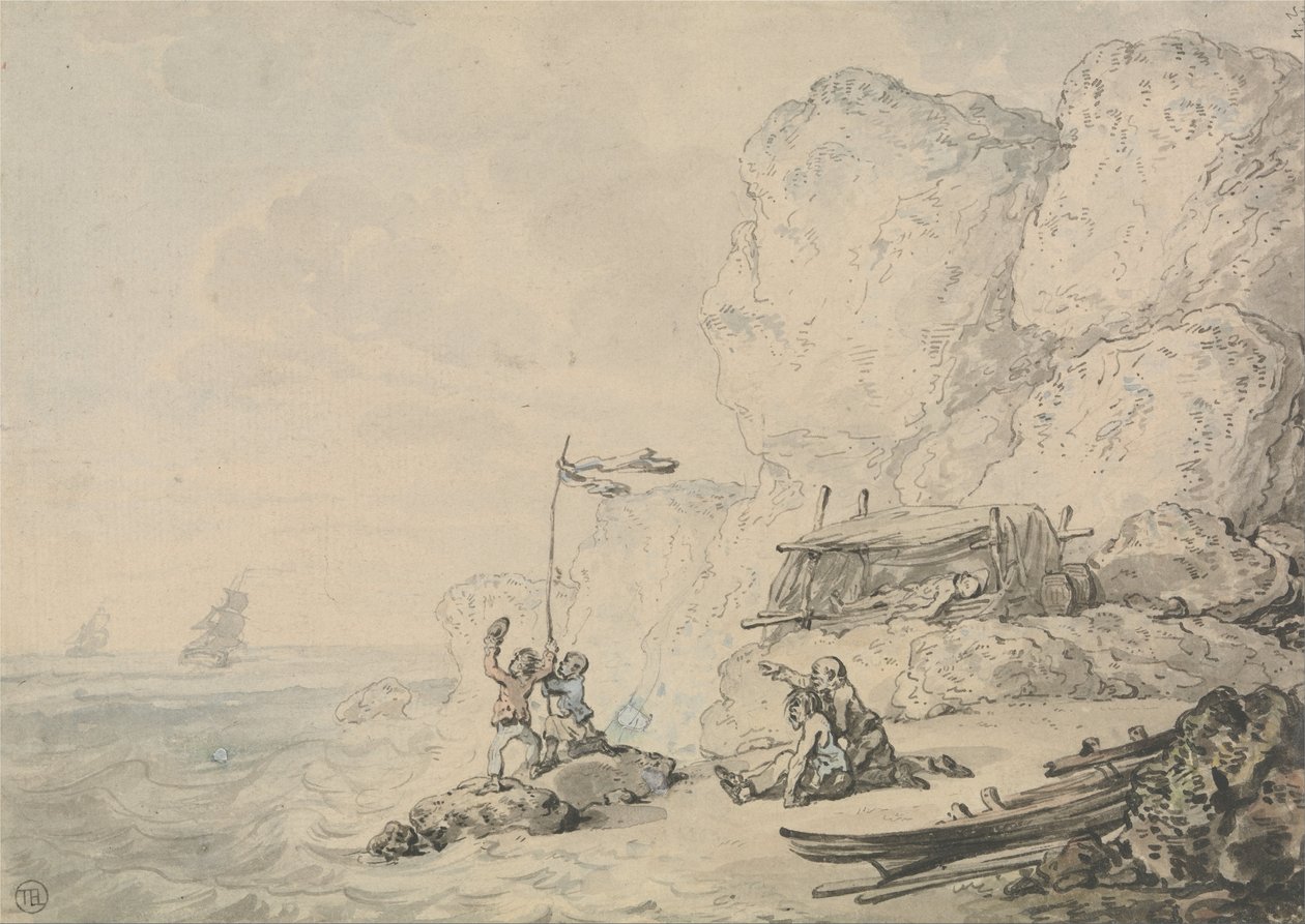 Hajótörött tengerészek alkotó: Thomas Rowlandson