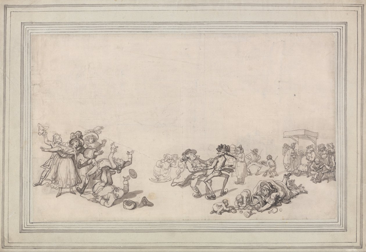 Korcsolyázás a szerpentinen alkotó: Thomas Rowlandson